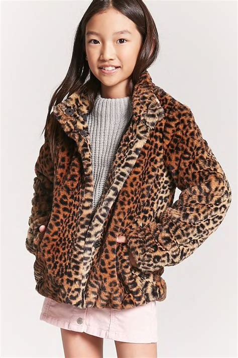 leopard coat|girls leopard coat.